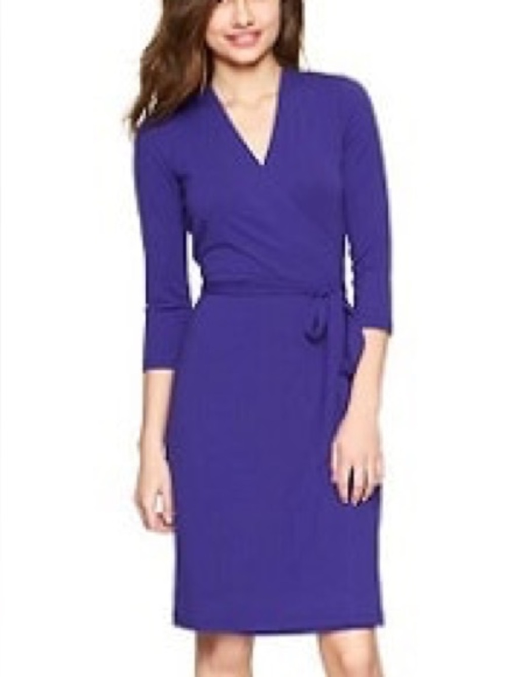 Danny & Nicole Purple Wrap-Style Midi Dress